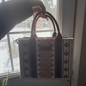 Wrangler Brown and Cream Geometric Tote